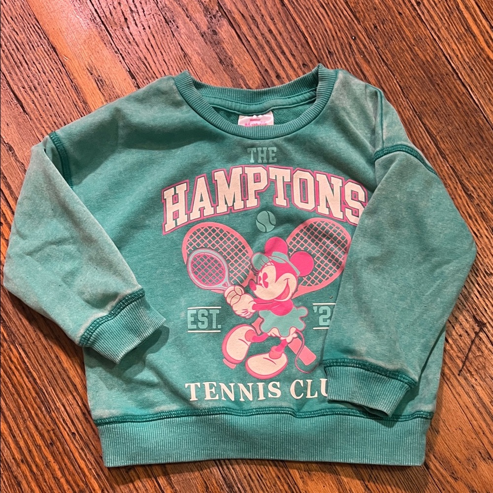 Disney Green Mickey Mouse Tennis Sweatshirt